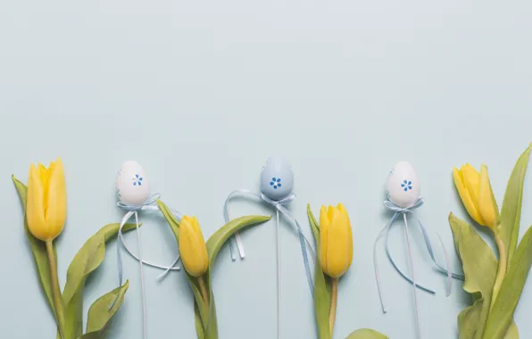 Holiday, Easter, tulips, flower, blue, tulips, decor, Easter