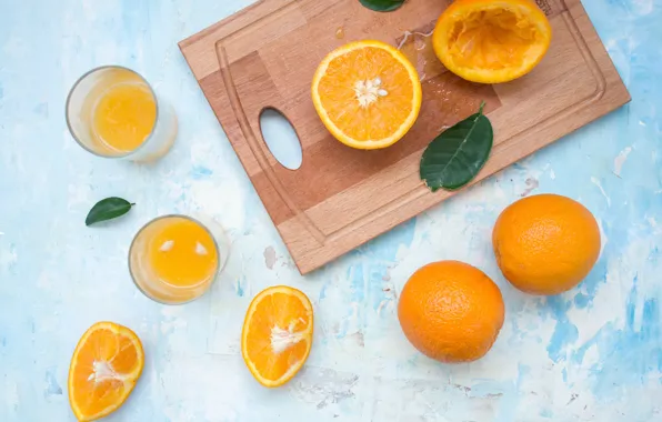 Glass, orange, food, juice, citrus, fruit, cutting Board