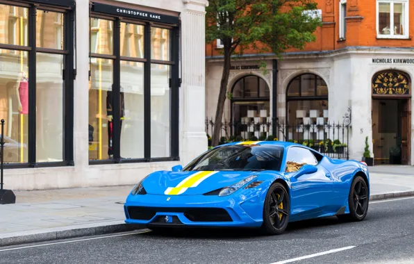 Picture Ferrari, 458, Blue, Speciale