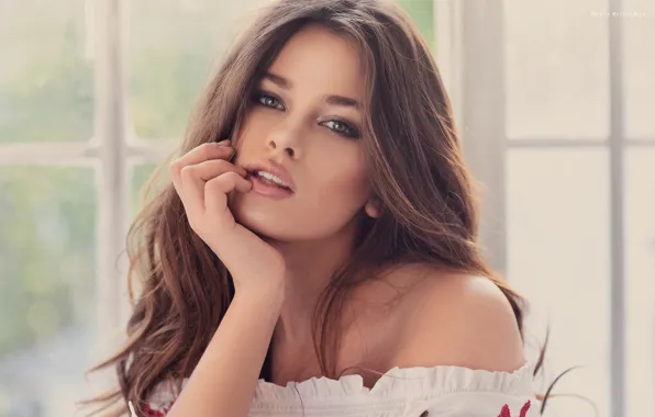 Picture look, girl, hair, portrait, makeup, beautiful, shoulders, Anna