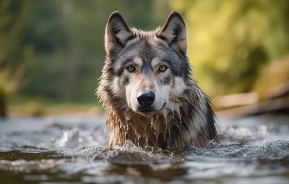 Nature, snow, predator, face, animal, wolf, wildlife, portrait
