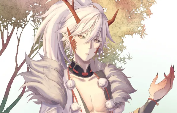 Tree, art, horns, Onmyouji, Onmyoji, Onmyouji (NetEase), Ibarakidouji