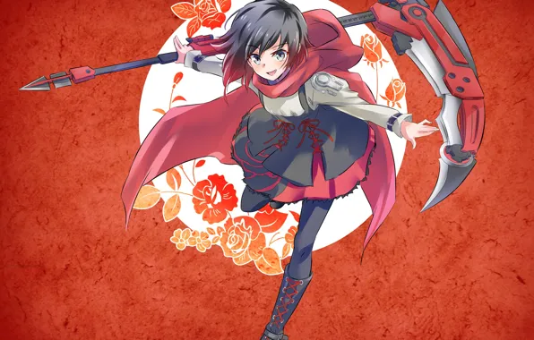 Girl, weapons, braid, RWBY