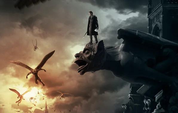 Picture monster, the demon, fantasy, Frankenstein, Aaron Eckhart, Aaron Eckhart, I Frankenstein, I, Frankenstein