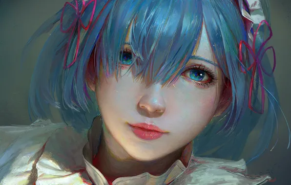 Look, girl, face, art, REM, Re Zero Kara Hajime Chip Isek Or Seikatsu, Life In …