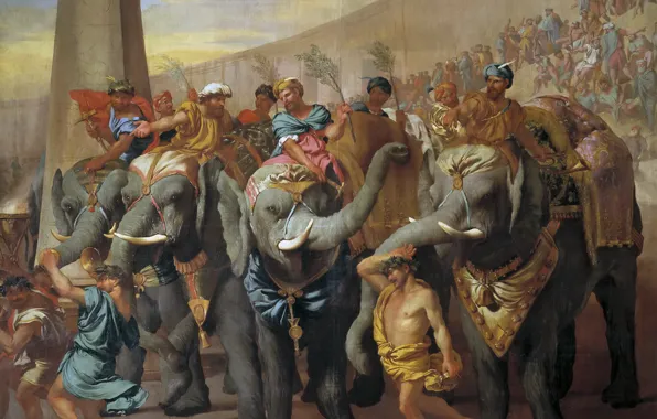 Picture picture, genre, Andrea di Leone, Elephants in the Circus