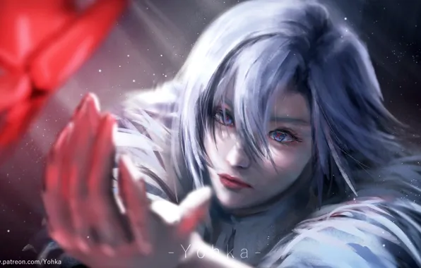 Girl, moth, Genshin Impact, Harlequin