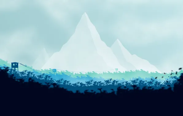 Mountain, Forest, The tower