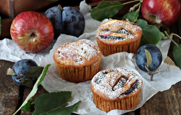 Apple, cupcake, drain, muffin