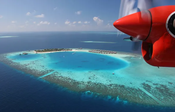 Picture aircraft, view, recreation, Energo5, Maldivian
