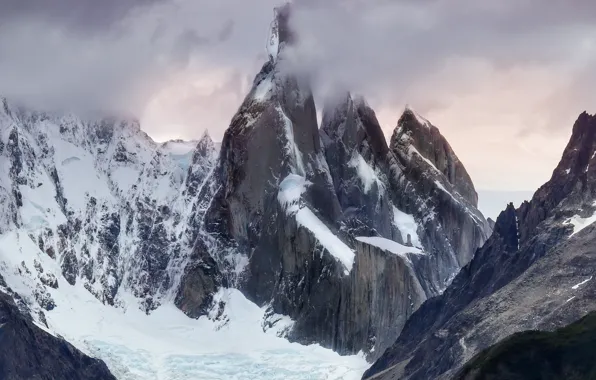 Winter, the sky, snow, mountains, clouds, nature, rocks, Argentina