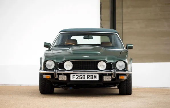Picture car, green, view sperti, Aston Martin V8 Vantage Volante