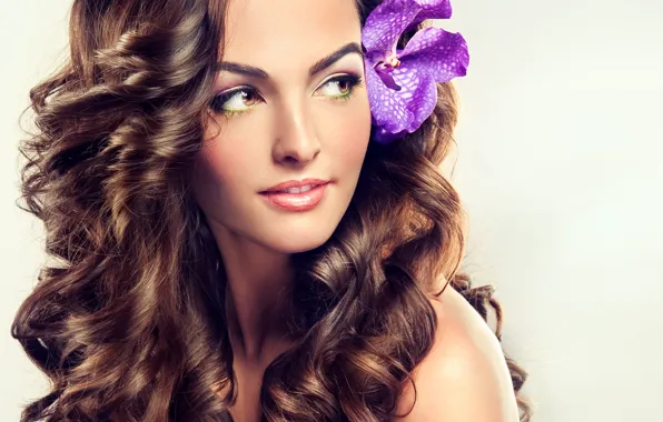 Picture girl, portrait, makeup, brown hair, long hair, zetoc