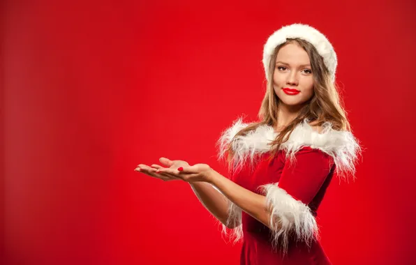 Look, pose, smile, background, model, hat, new year, hands