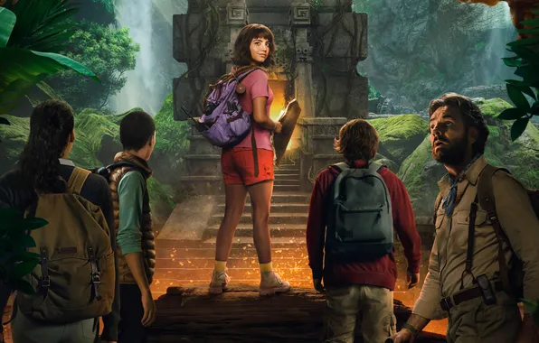 Jungle, fantasy, adventure, poster, characters, Eugenio Derbez, Dora and the Lost City of Gold, Eugenio …