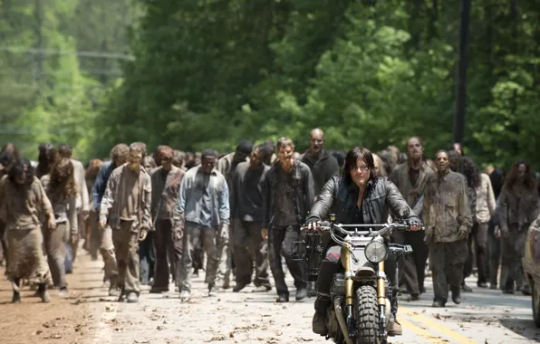 Picture zombies, bike, The Walking Dead, The walking dead, Norman Reedus, Daryl