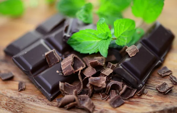 Leaves, black, tile, dark, chocolate, slices