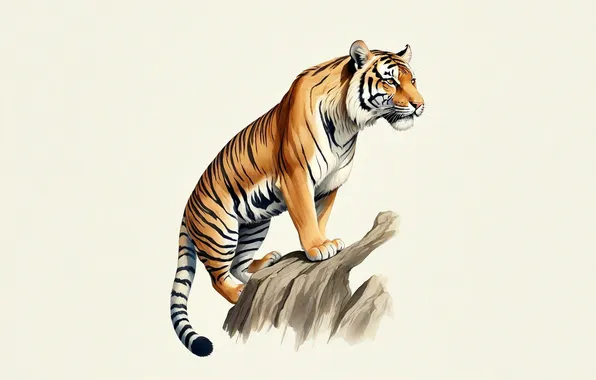 Picture tiger, backdrop, animals