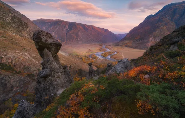 Picture autumn, sunset, The Altai Mountains, Altay, Alexander Kukanov, Ak-Kurum, Ak-Kurum tract