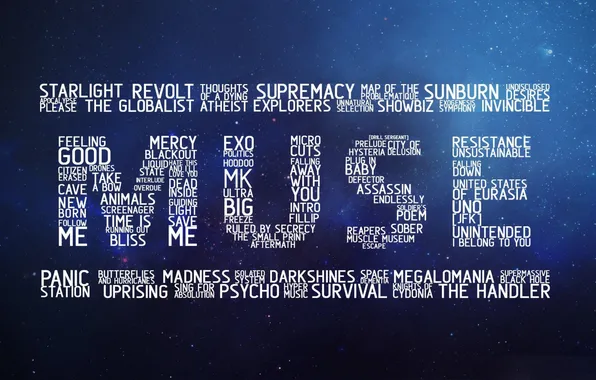 Picture music, logo, group, Muse, blue background