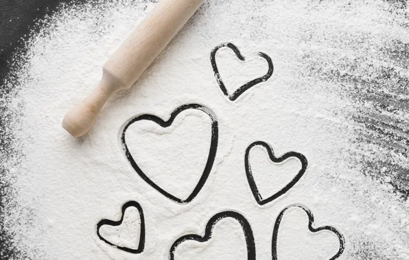 Strip, table, holiday, heart, contour, heart, hearts, white background