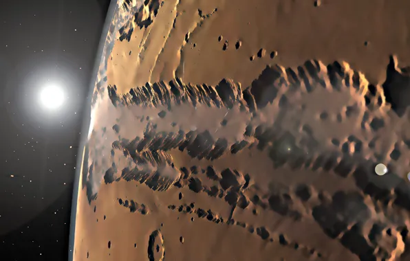 Surface, Mars, a system of canyons, Valles Marineris