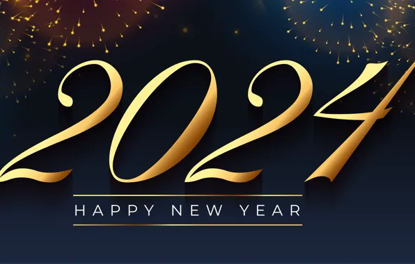 Figures, New year, date, composition, 2024, New Year 2024