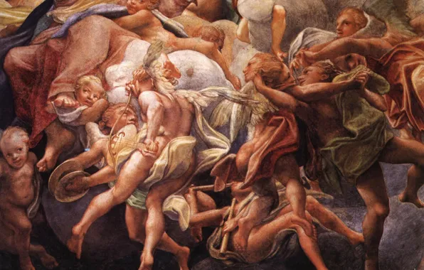 Picture angels, Antonio Allegri Correggio, Mannerism, high Renaissance, Italian painting