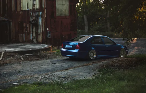 Blue, tuning, volkswagen, blue, Volkswagen, jetta, MK4, Jetta