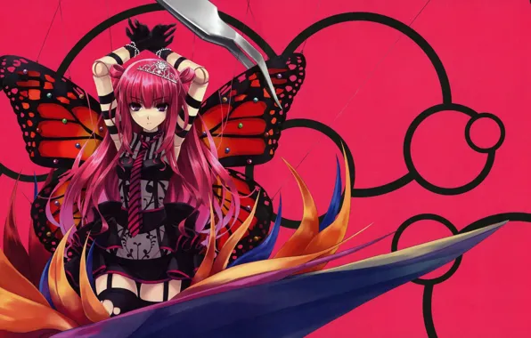 Picture girl, anime, butterfly, pretty, japanese, beatmania, sugoi, bishojo