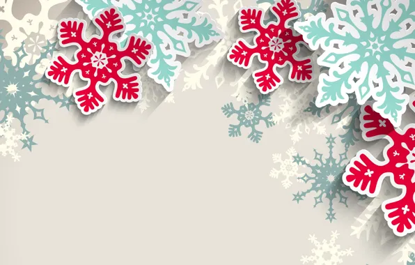 Snowflakes, background, patterns, New year