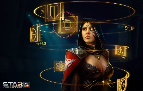 Picture girl, cyborg, Jericho, MMO, Star Confict