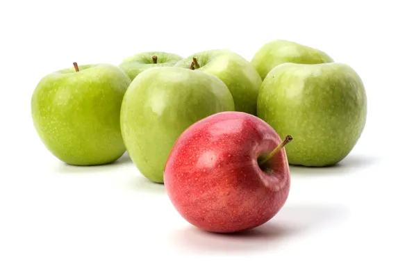 Green, red, Apples
