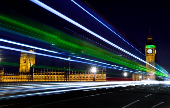 Picture night, England, London, night, england, London, Big Ben, United Kingdom