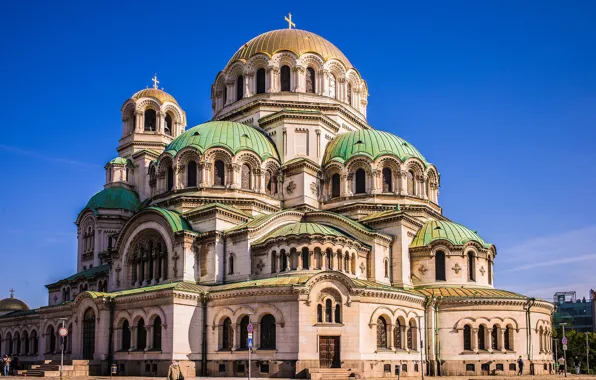 The sun, shadow, Cathedral, temple, Bulgaria, Sofia, Bulgaria, Alexander Nevsky