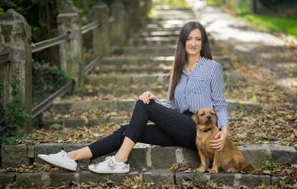 Picture dog, Christien, girl, summer, face, legs
