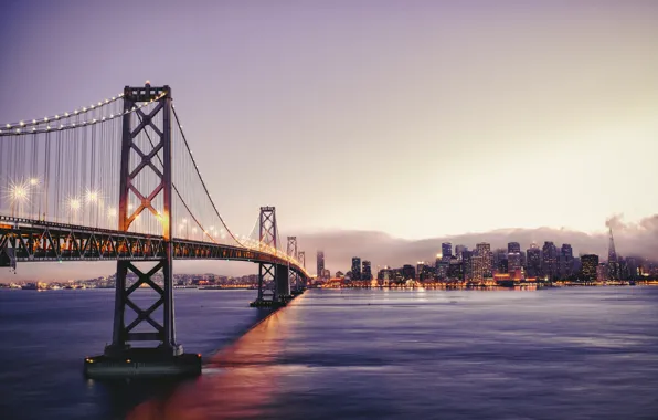 The city, CA, San Francisco, USA, San Francisco, bay bridge, bridge from San Francisco to …