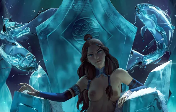 Avatar, anime, art, erotic, zarory, katara