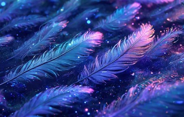 Feathers, Night, Mother of pearl
