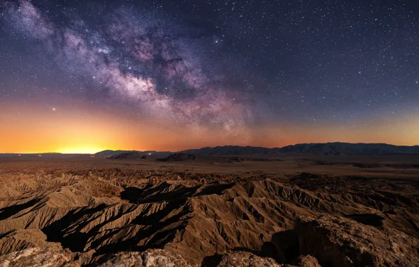 Desert, The milky way, relief
