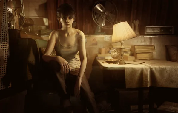 Girl, Table, Lamp, Game, Resident Evil 7, Zoe Baker, Resident Evil 7: Biohazard, Zoya Baker