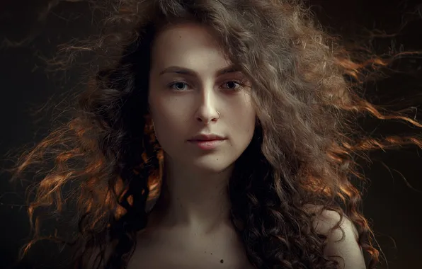 Portrait, curly, Alla, Paul Cherepko