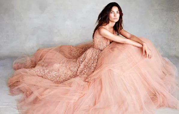 Girl, background, model, dress, brown hair, Lily Aldridge, Lily Aldridge