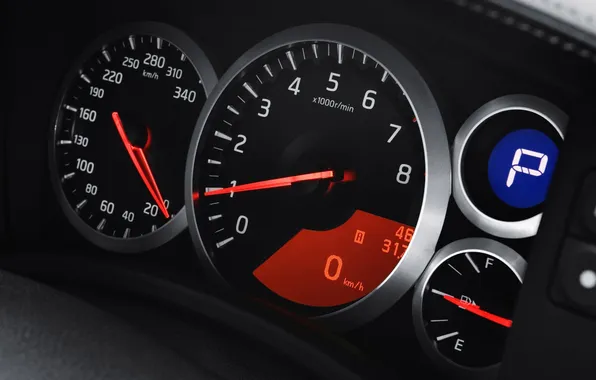 Picture machine, speedometer, tachometer, sensors, dashboard, Nissan GT-R