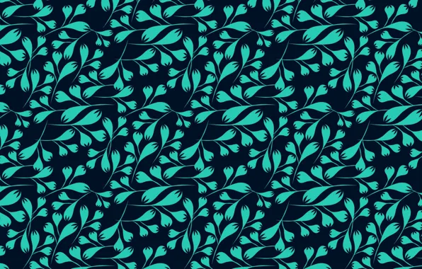 Flowers, green, background, pattern, black, texture, Flowers, Texture
