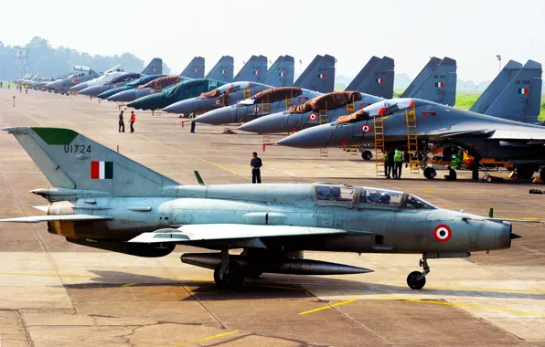 Aviation, Base, The MiG-29, multi-role fighter, The MiG-21, Side view, supersonic, Fulcrum