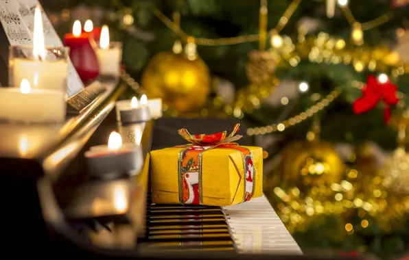 Light, lights, comfort, notes, music, flame, holiday, box