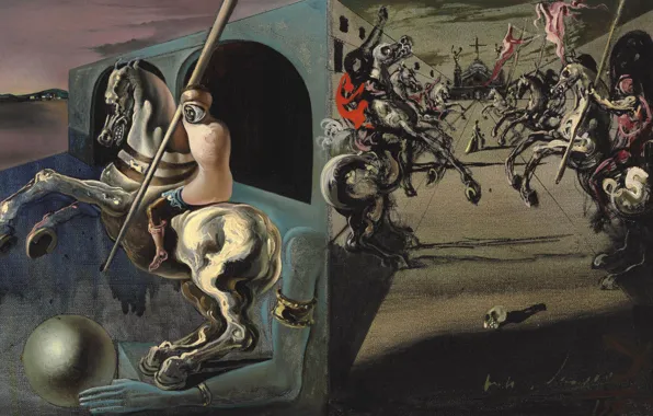 Surrealism, picture, Salvador Dali, Salvador Dali, Parade Of The Knights