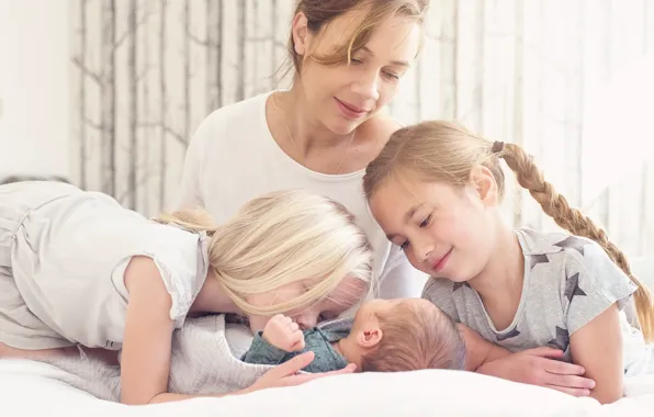 Picture joy, children, family, girl, mom