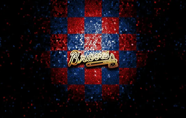 Wallpaper wallpaper, sport, logo, baseball, glitter, checkered, MLB, Atlanta  Braves images for desktop, section спорт - download
